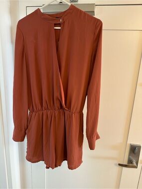 Women's Rust Long-Sleeve Romper